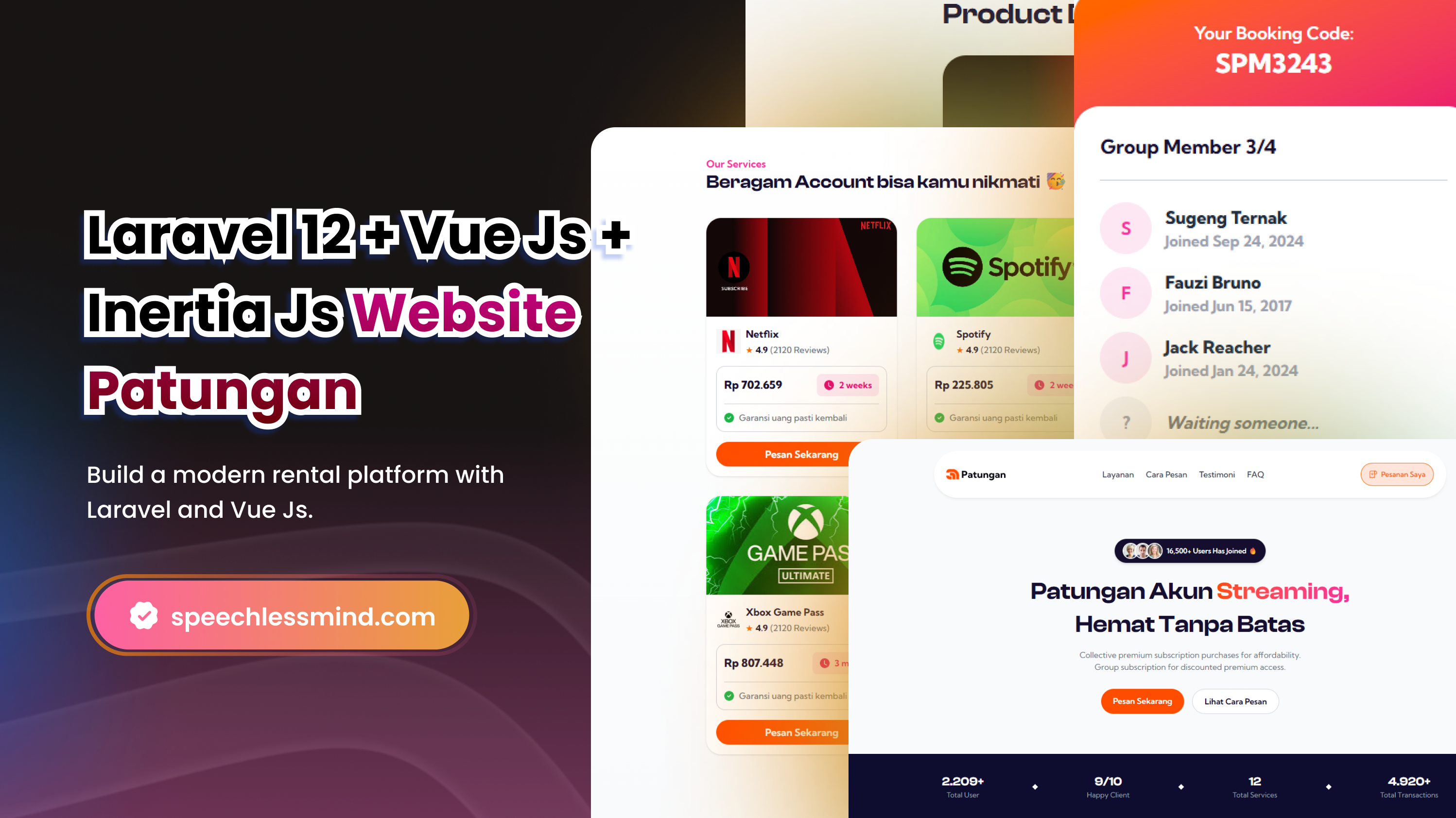 Web Patungan Menggunakan Laravel 12 + Vue js + Inertia js