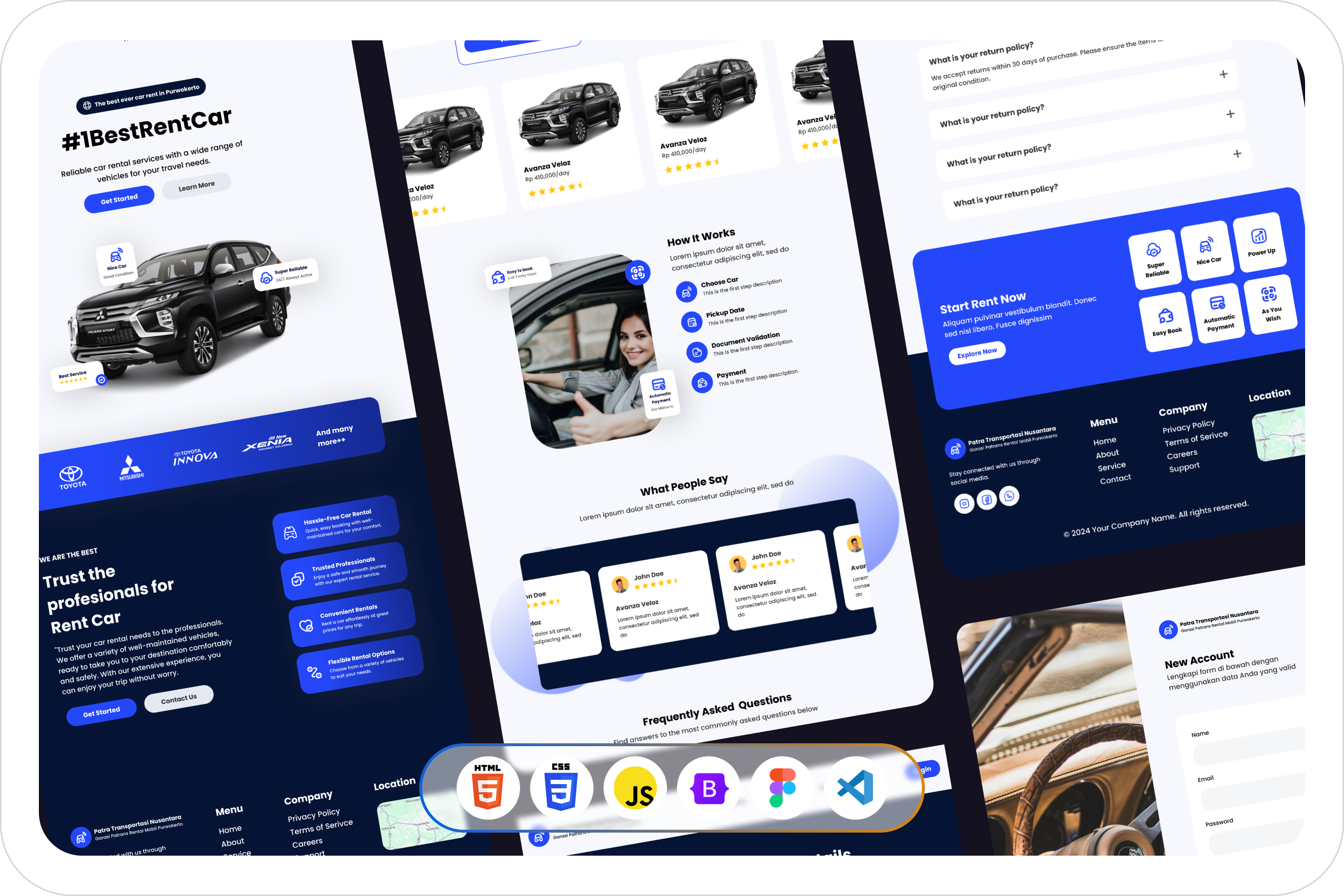 Patrans - Template Website Rental Mobil Dengan UI Modern