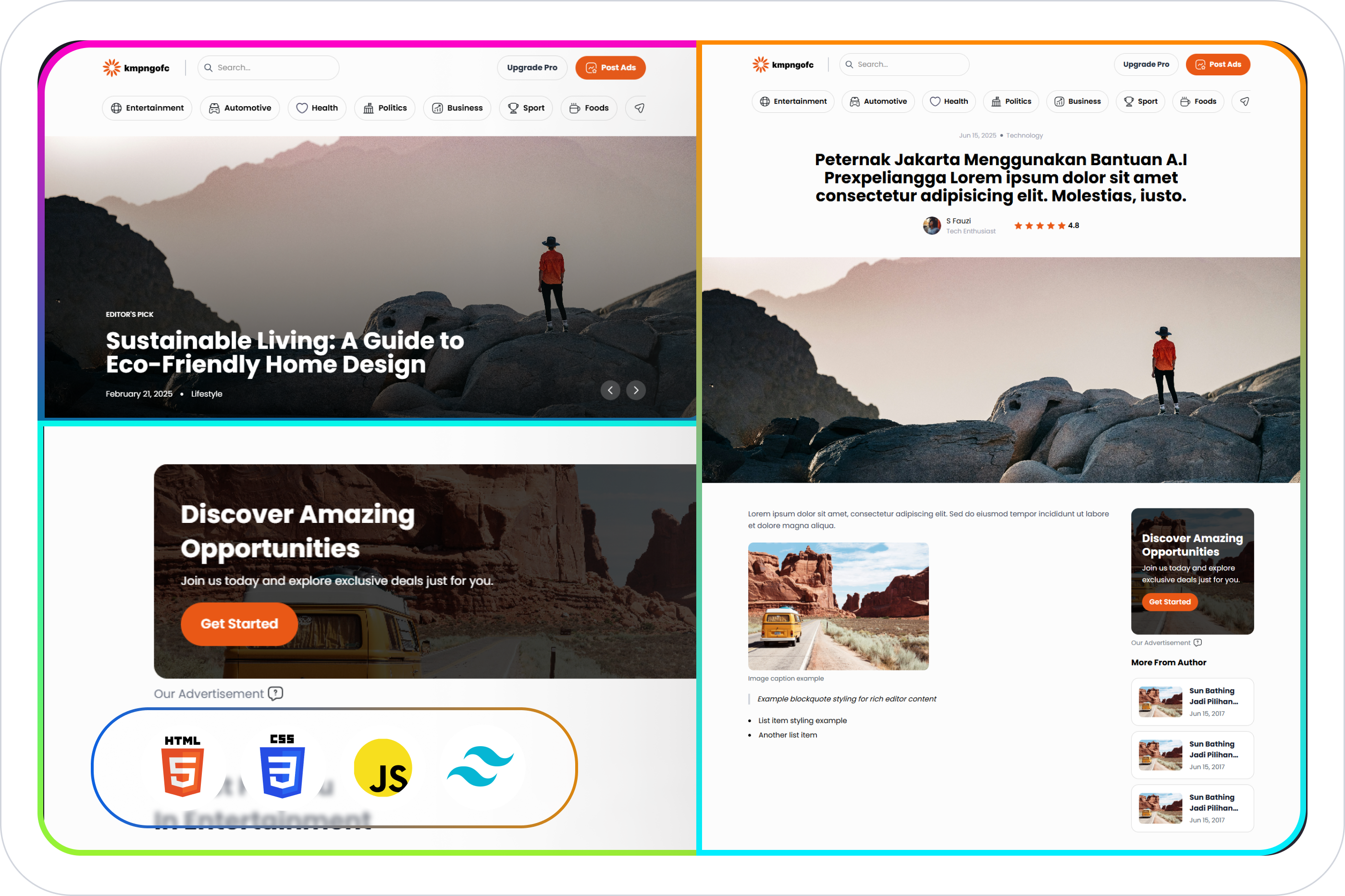KmpngOfc: Template HTML Responsif Tailwind CSS